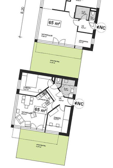 Schaubild Wohnung Dach und Grundriss